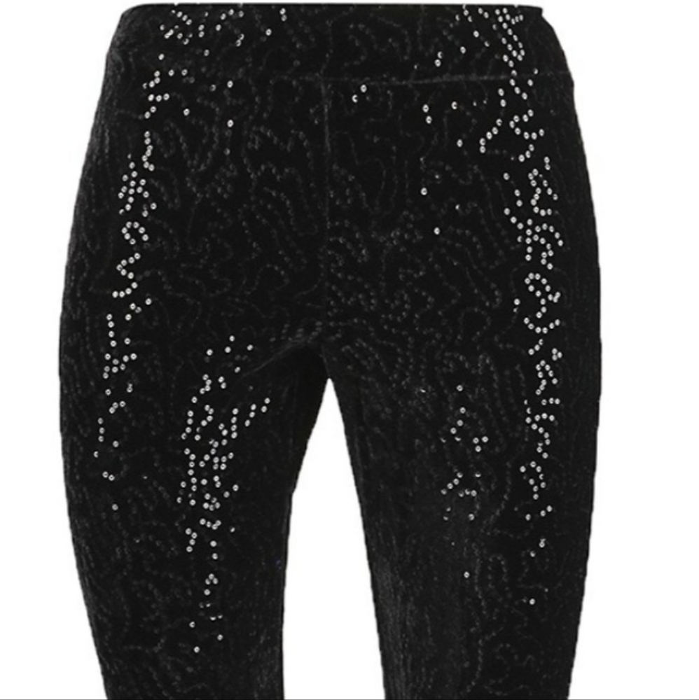 MeMoi Glorious Sequin Leggings.  BLACK.  Medium/Large.  NWT
